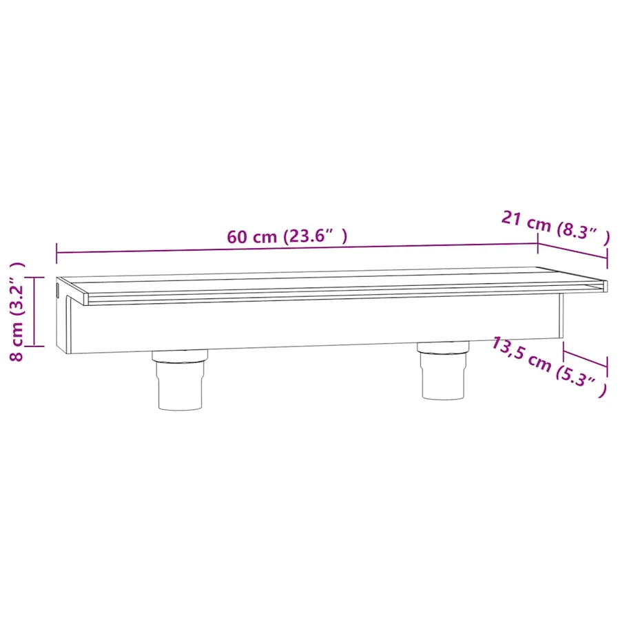 Déversoir pour cascade avec LED RVB Acrylique 60 cm - 12