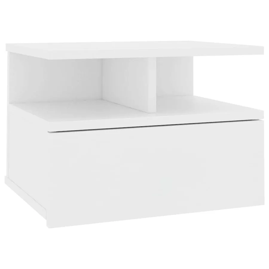 Table de chevet flottante Blanc 40x31x27 cm Bois d'ingénierie - 2