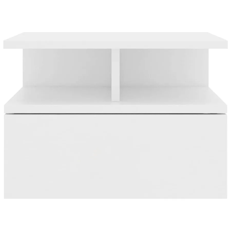 Table de chevet flottante Blanc 40x31x27 cm Bois d'ingénierie - 4