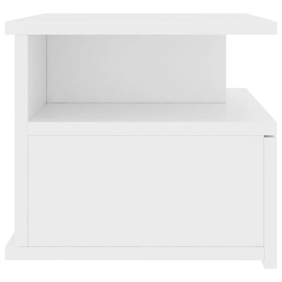 Table de chevet flottante Blanc 40x31x27 cm Bois d'ingénierie - 5
