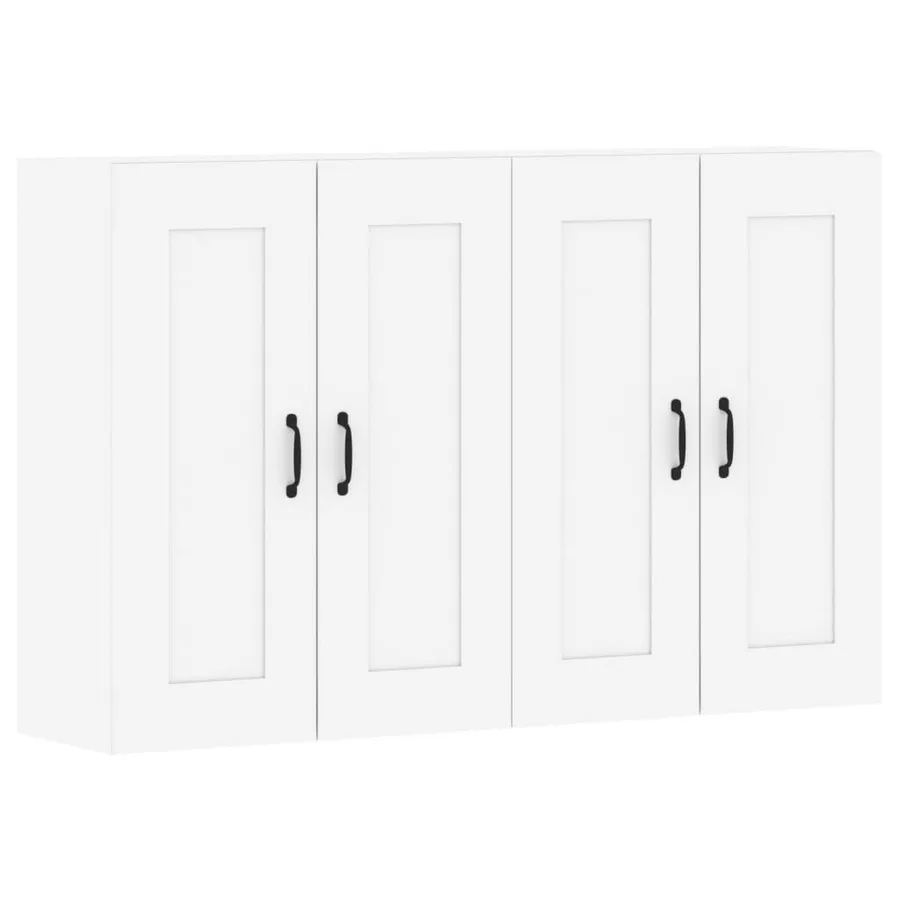 Armoires murales 2 pcs blanc bois d'ingénierie - 2