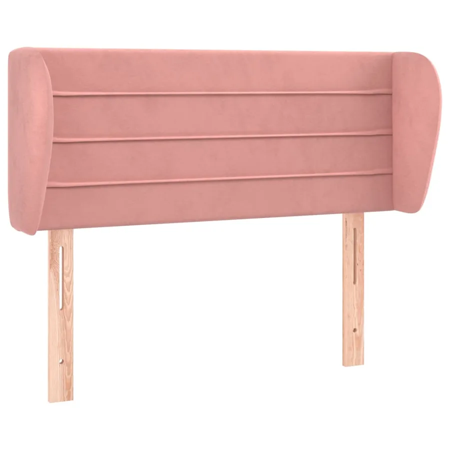 Tête de lit avec oreilles Rose 93x23x78/88 cm Velours - 2