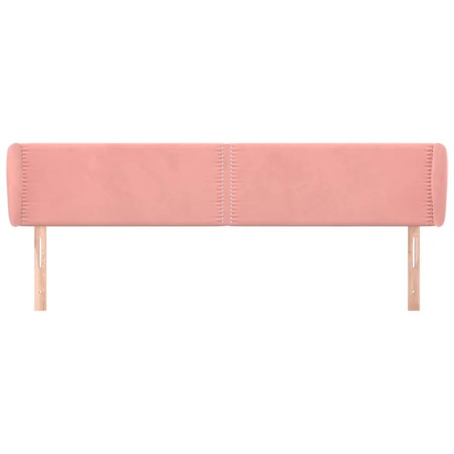 Tête de lit avec oreilles Rose 203x23x78/88 cm Velours - 3