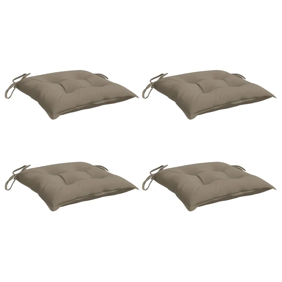 Coussins de chaise lot de 4 taupe 50x50x7 cm tissu oxford - 3