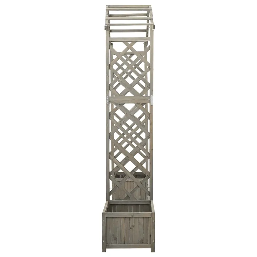 Pergola de jardin avec jardinière Gris Bois pin massif - 5