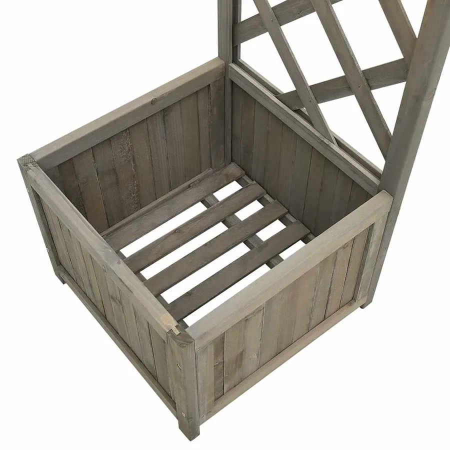 Pergola de jardin avec jardinière Gris Bois pin massif - 6