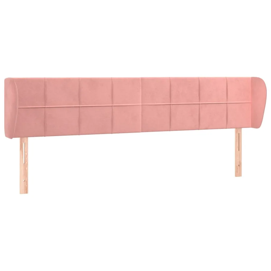 Tête de lit avec oreilles Rose 163x23x78/88 cm Velours - 2