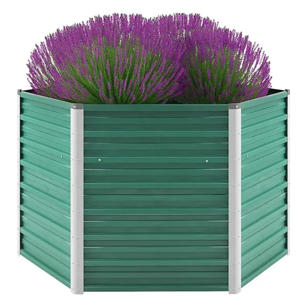Lit surélevé de jardin Acier galvanisé 129x129x77 cm Vert