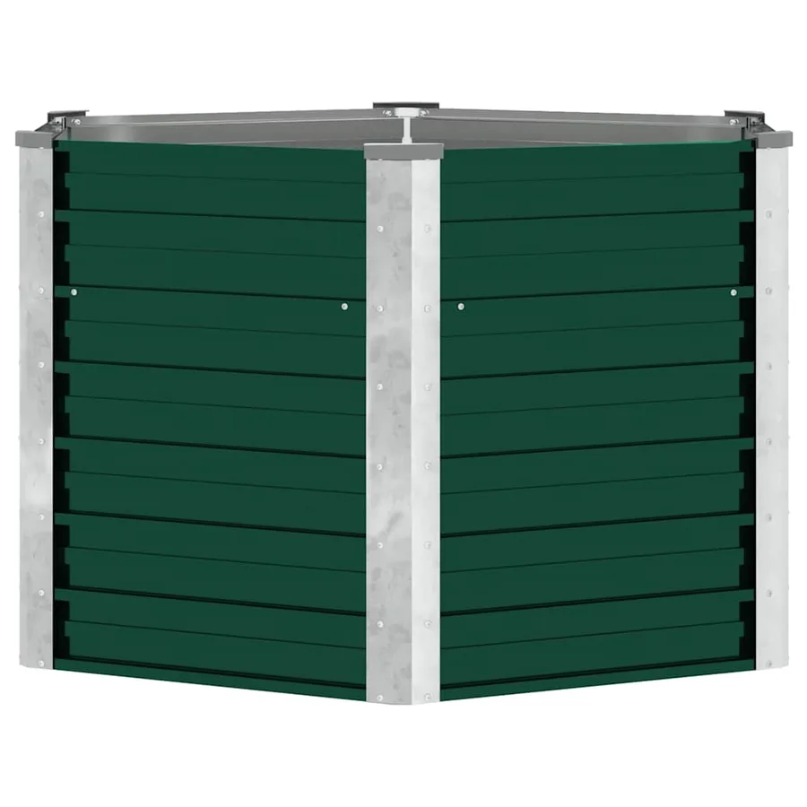 Lit surélevé de jardin Acier galvanisé 129x129x77 cm Vert - 4