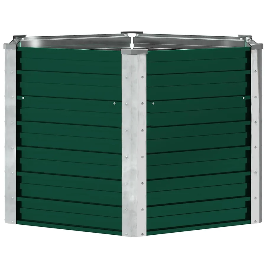 Lit surélevé de jardin Acier galvanisé 129x129x77 cm Vert - 5