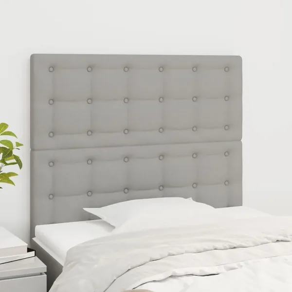 Tête de lit Gris clair 80x5x118/128 cm Tissu