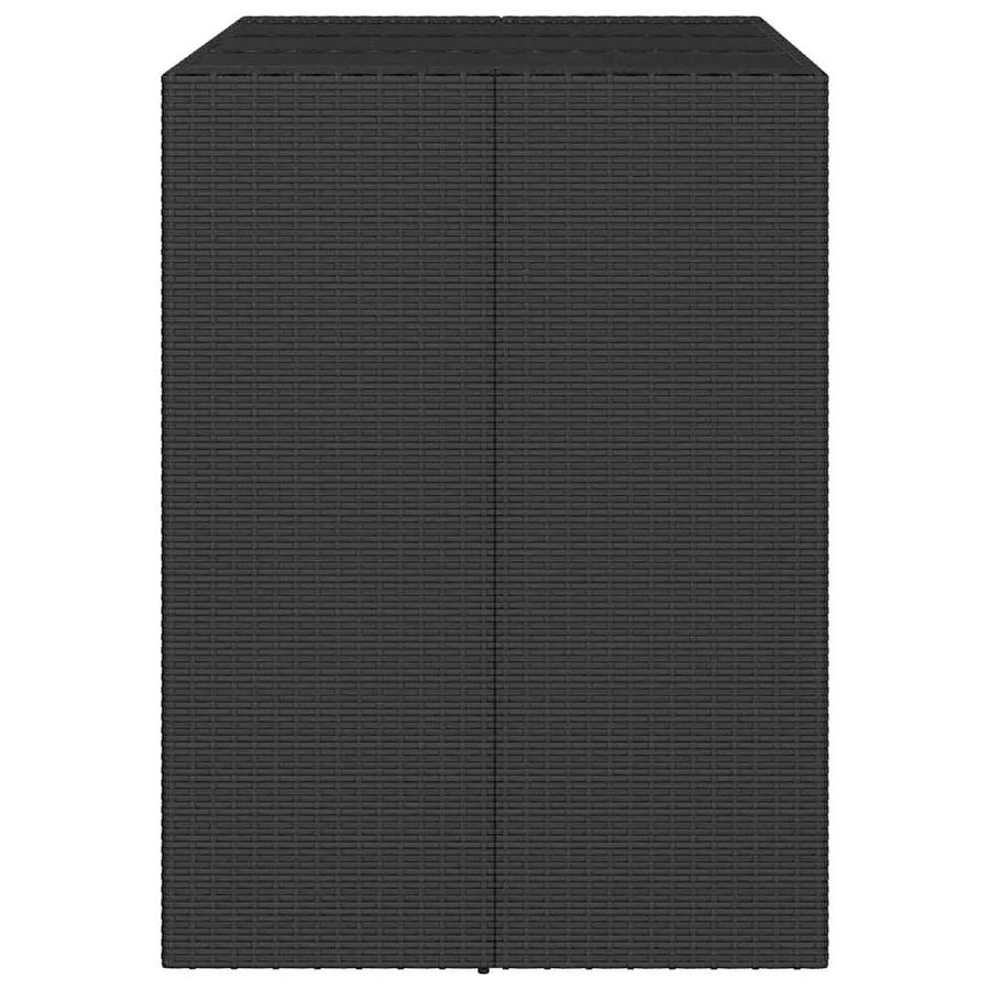 Table de bar et dessus en verre noir 105x80x110 cm poly rotin - 4