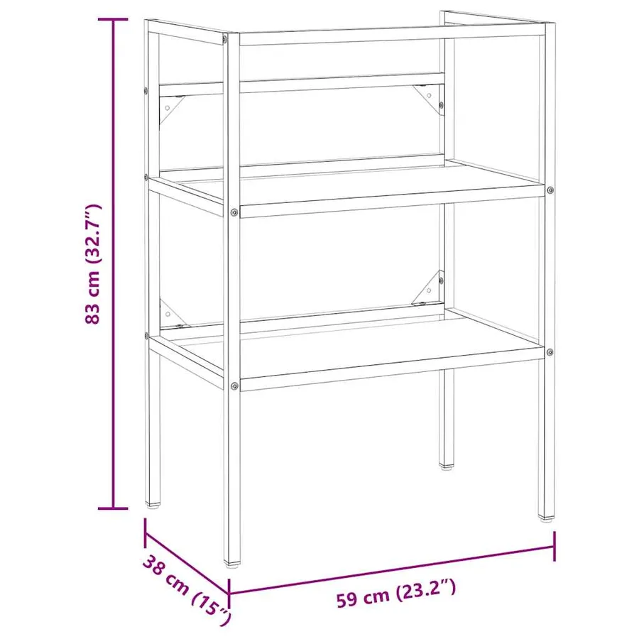 Cadre de lavabo de salle de bain Blanc 59x38x83 cm Fer - 8