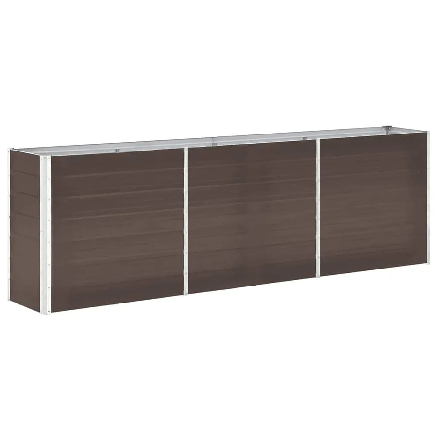 Lit surélevé de jardin Acier galvanisé 240x40x77 cm Marron - 2