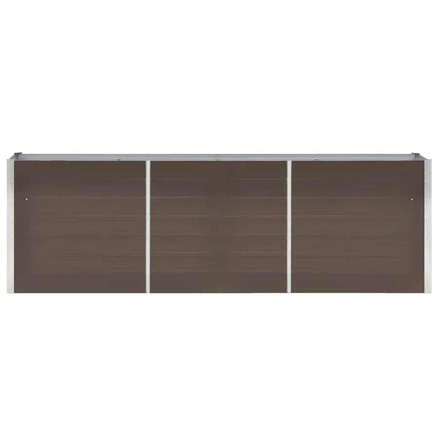 Lit surélevé de jardin Acier galvanisé 240x40x77 cm Marron - 4