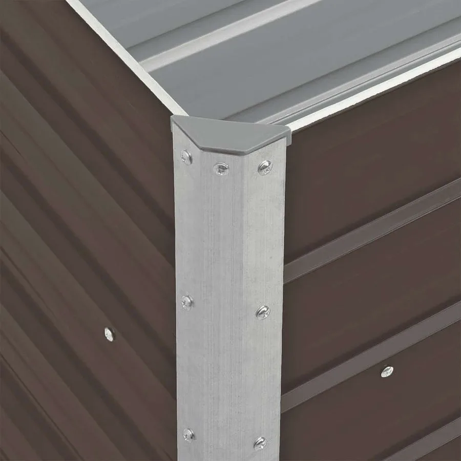 Lit surélevé de jardin Acier galvanisé 240x40x77 cm Marron - 7