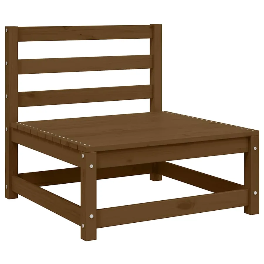 Canapés centraux de jardin 3 pcs marron miel bois de pin massif - 4
