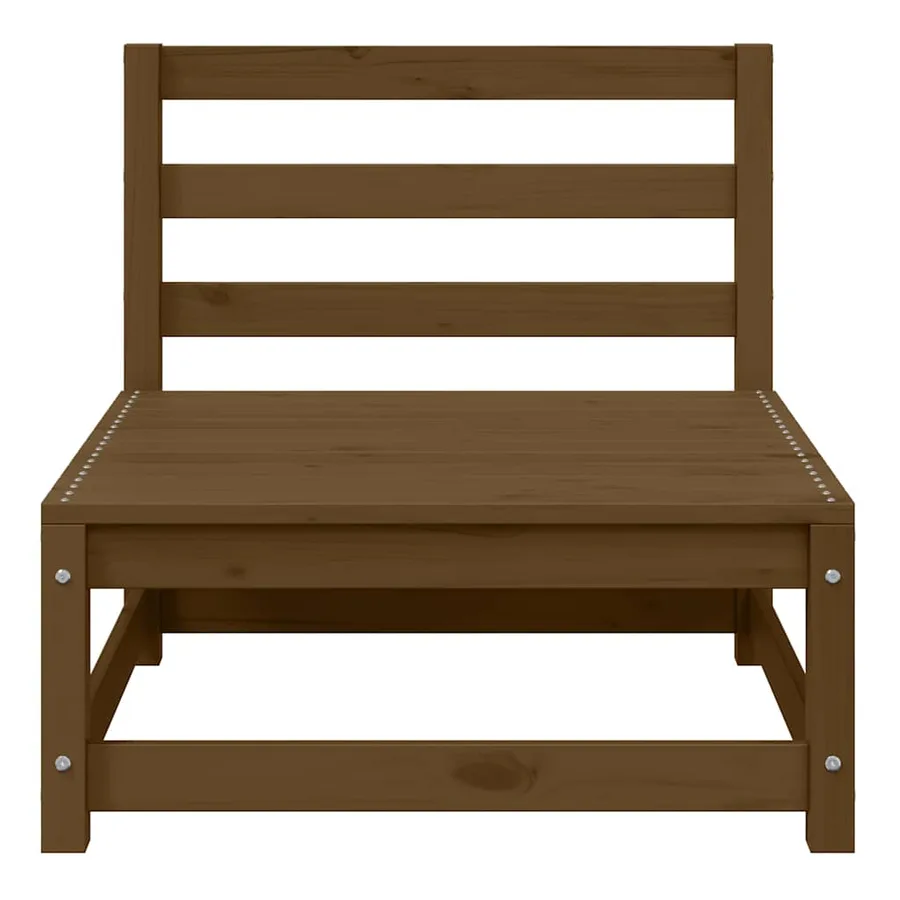 Canapés centraux de jardin 3 pcs marron miel bois de pin massif - 6