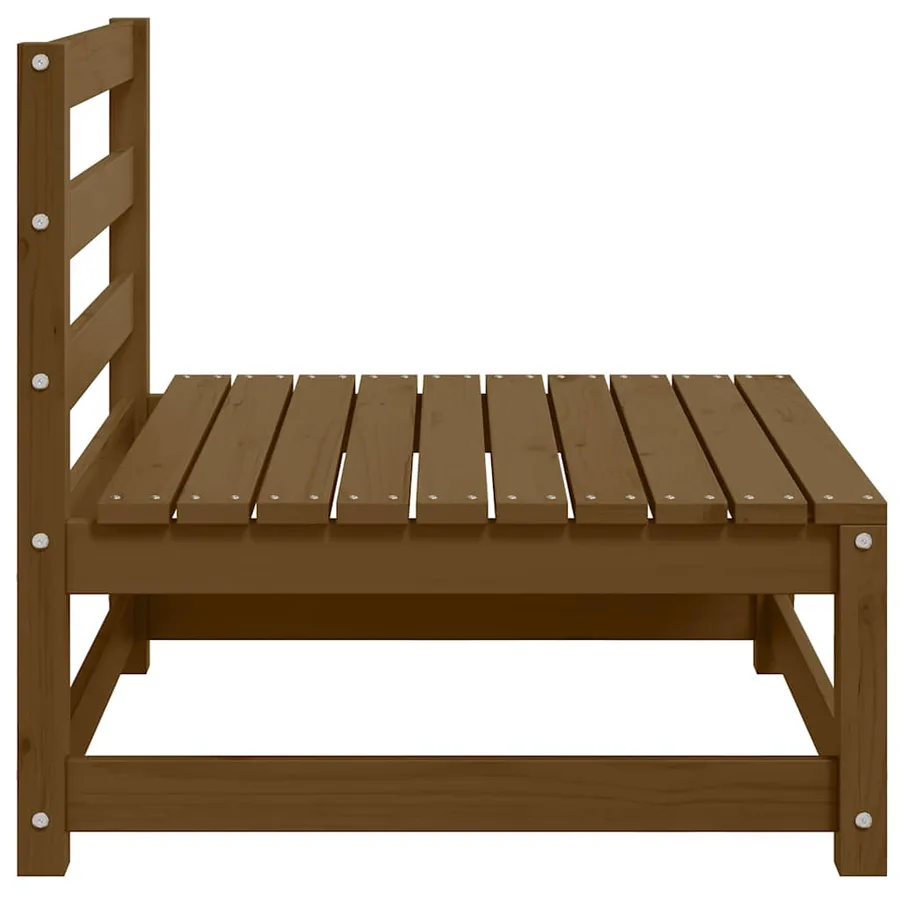 Canapés centraux de jardin 3 pcs marron miel bois de pin massif - 7