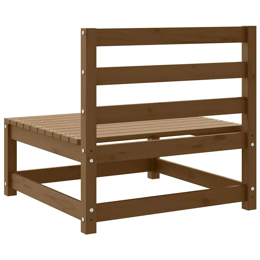Canapés centraux de jardin 3 pcs marron miel bois de pin massif - 8