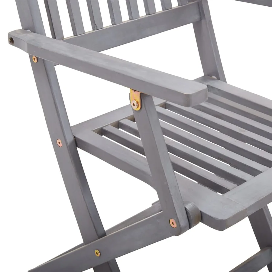 Chaises pliables d'extérieur lot de 6 et coussins Bois d'acacia - 7