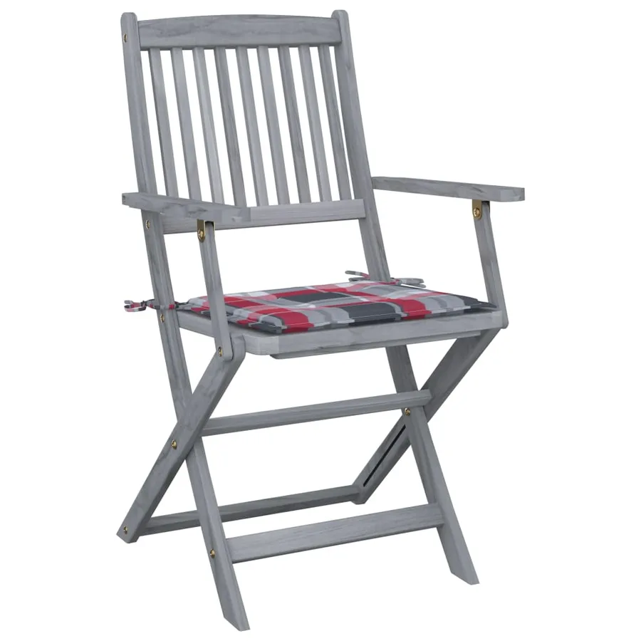 Chaises pliables d'extérieur lot de 6 et coussins Bois d'acacia - 8