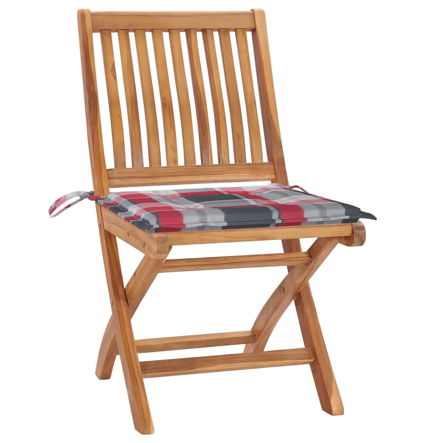 Chaises pliables de jardin avec coussins lot de 6 Bois de teck - 3