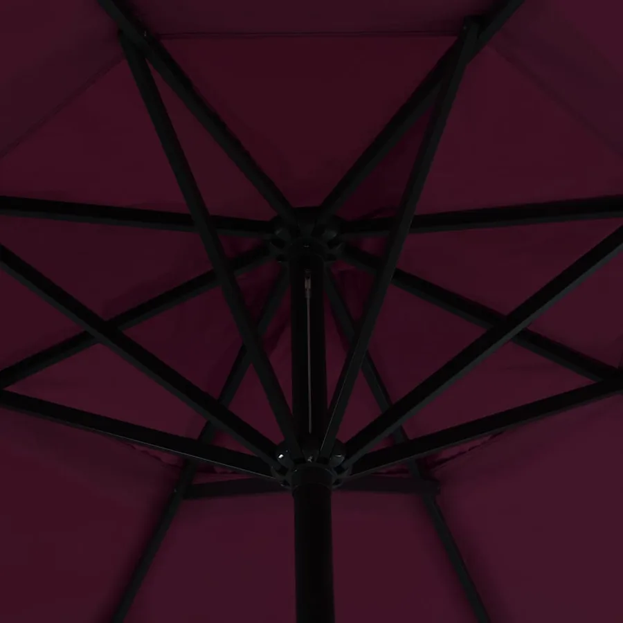 Parasol d'extérieur avec mât en aluminium 500 cm rouge bordeaux - 4