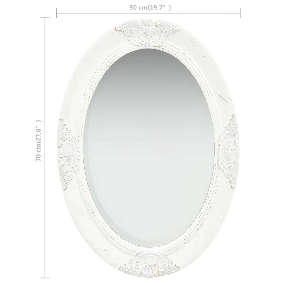 Miroir mural style baroque 50x70 cm Blanc - 6
