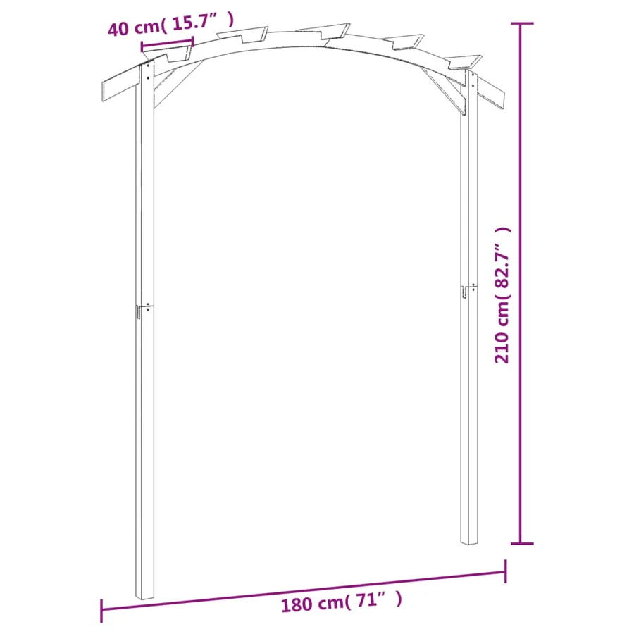Pergola de jardin 180x210x40 cm Bois de pin imprégné - 6
