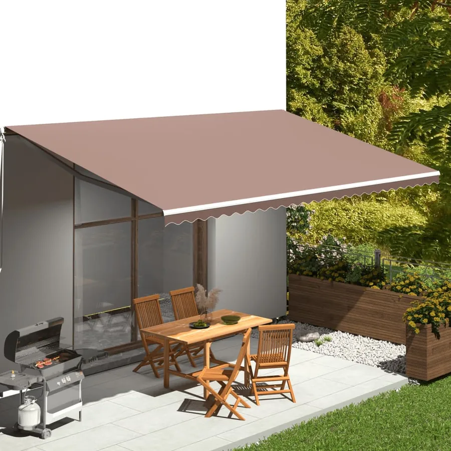 Tissu de remplacement pour auvent marron 6x3 m polyester