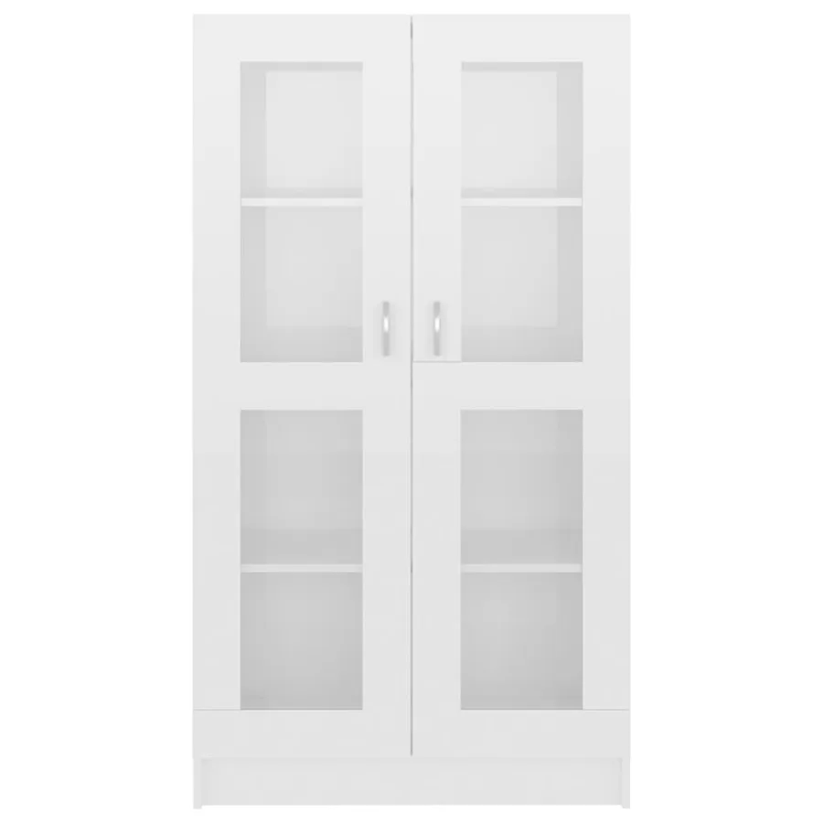 Armoire vitrine Blanc brillant 82,5x30,5x150 cm Bois ingénierie - 5