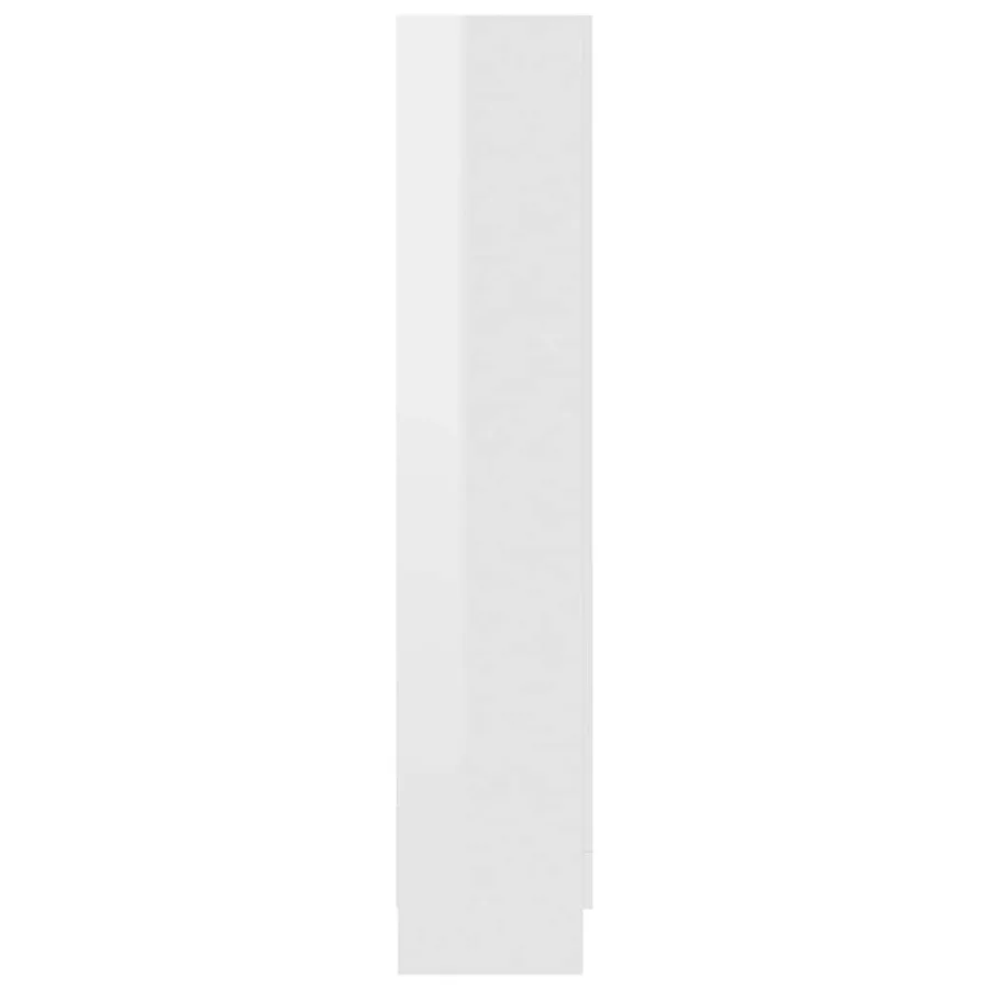 Armoire vitrine Blanc brillant 82,5x30,5x150 cm Bois ingénierie - 6