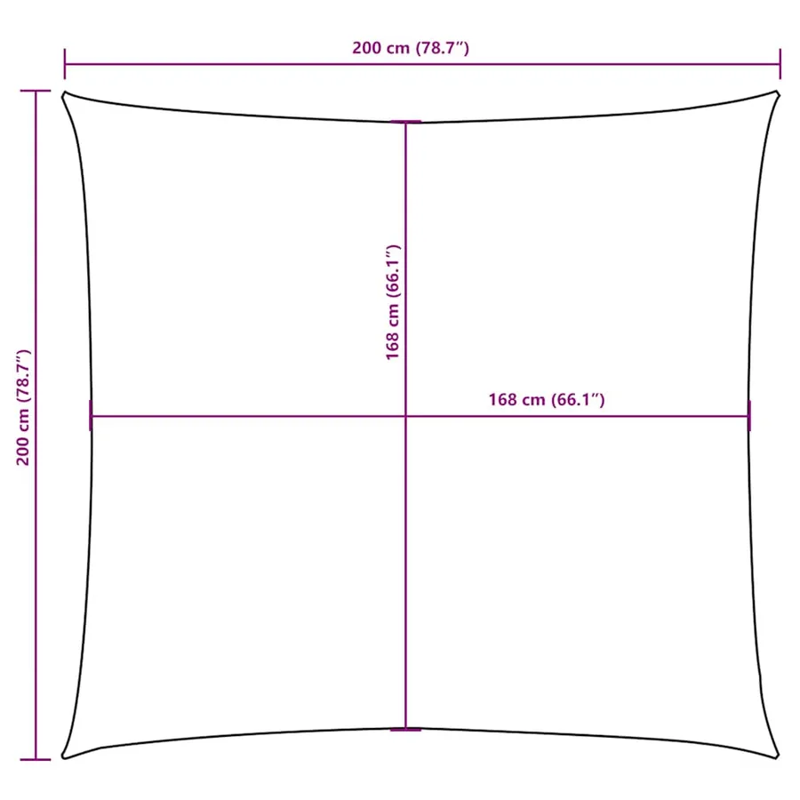 Voile de parasol tissu oxford carré 2x2 m noir - 10