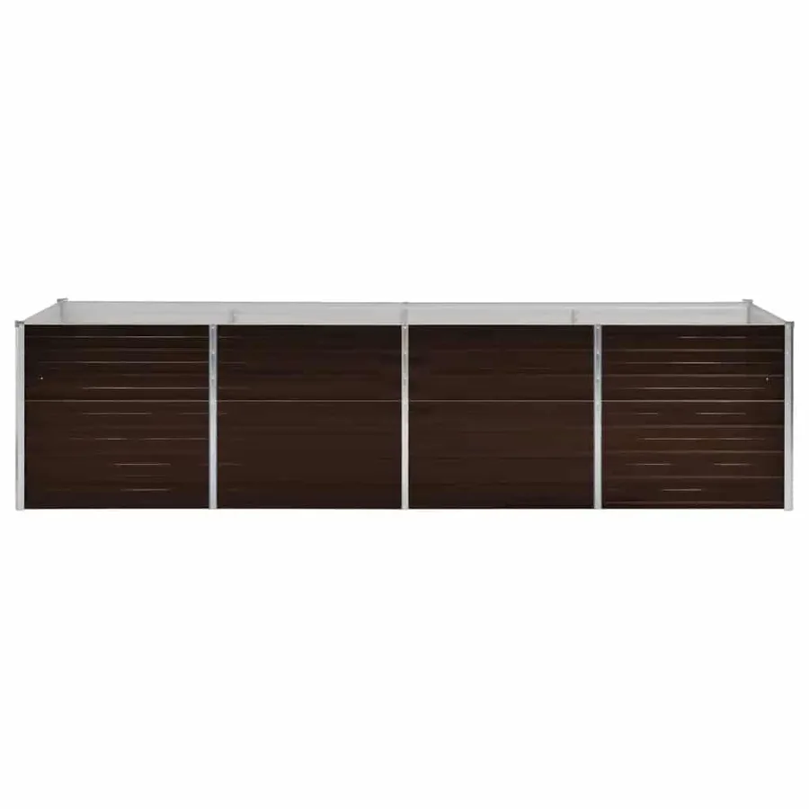 Lit surélevé de jardin Marron 320x80x77 cm Acier galvanisé - 4