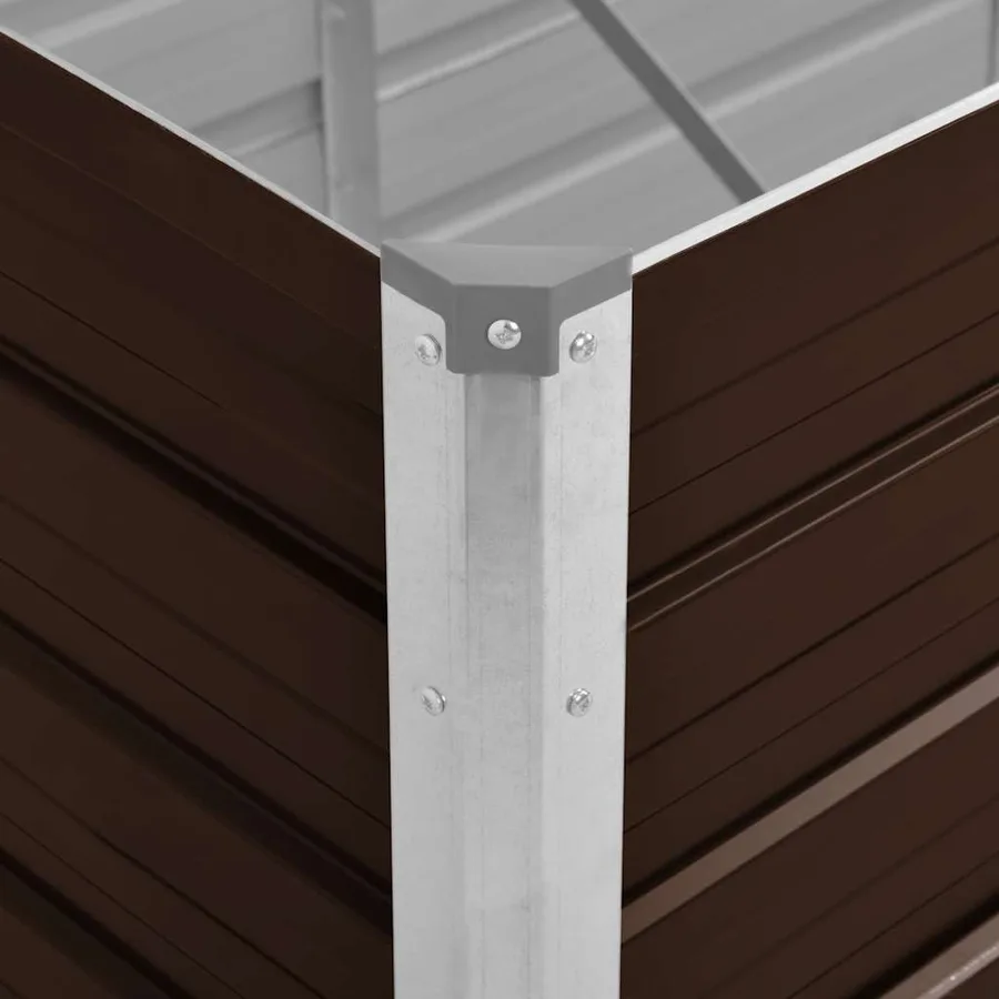 Lit surélevé de jardin Marron 320x80x77 cm Acier galvanisé - 7