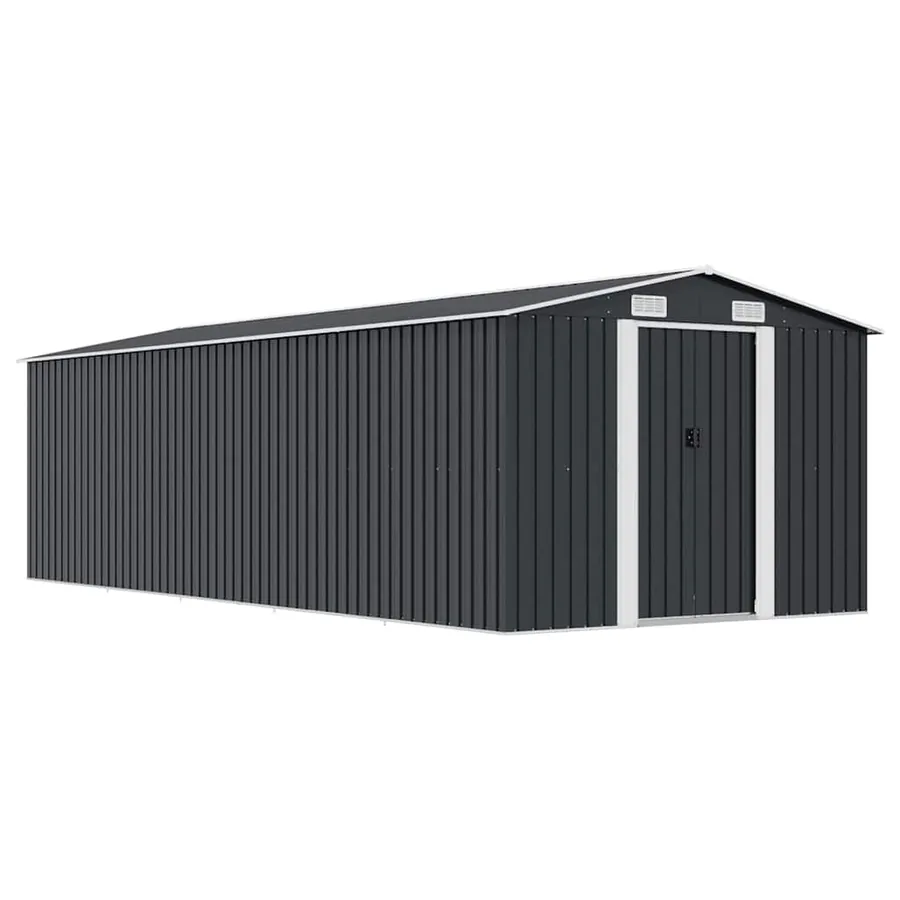 Abri de jardin 257x580x181 cm Métal Anthracite
