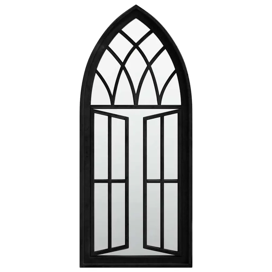 Miroir de jardin Noir 70x30 cm Fer pour utilisation extérieure - 2
