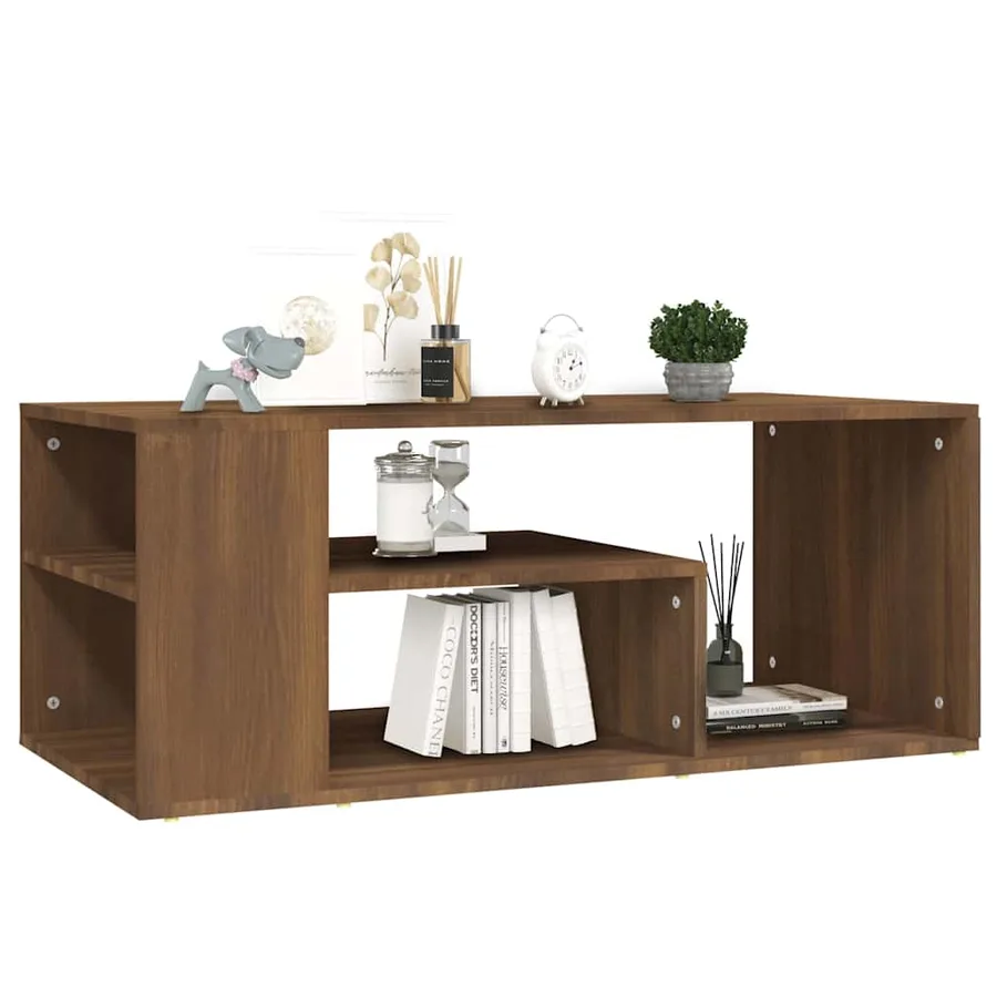 Table basse Chêne marron 100x50x40 cm Bois d'ingénierie - 3