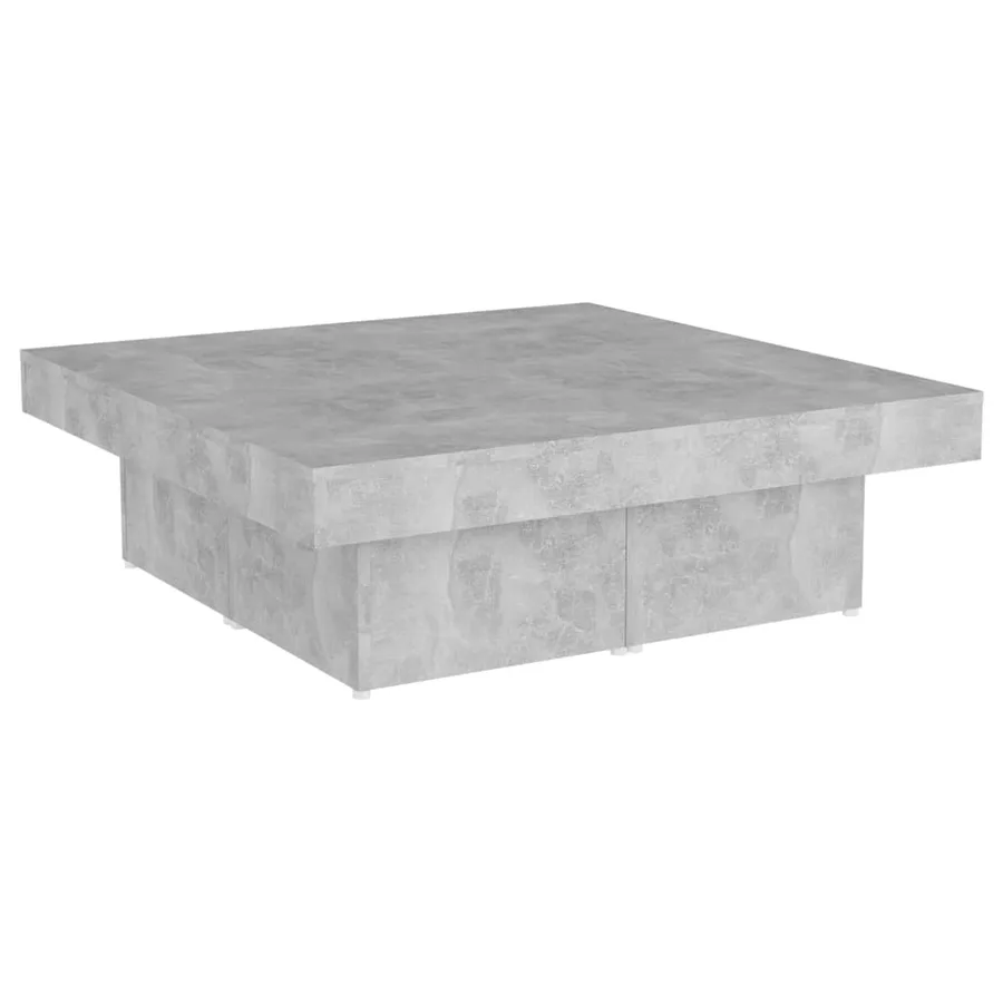 Table basse gris béton 90x90x28 cm bois d'ingénierie - 2