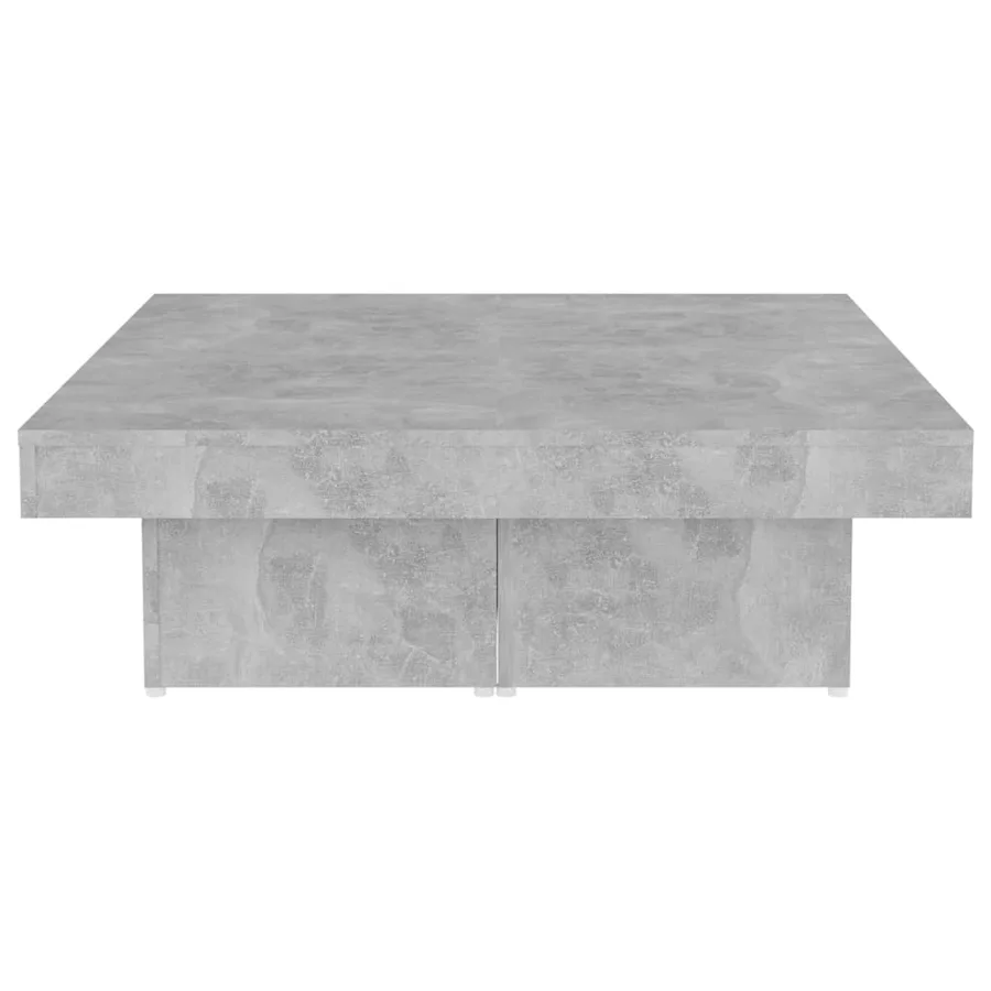 Table basse gris béton 90x90x28 cm bois d'ingénierie - 6