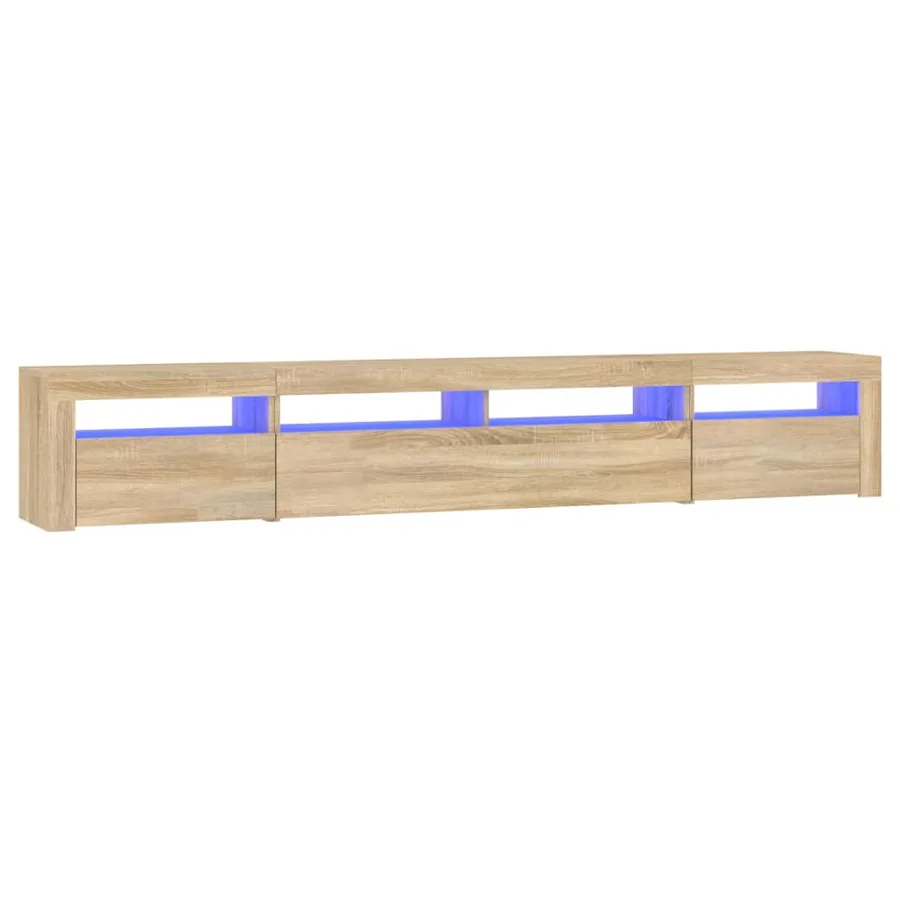 Meuble TV avec lumières LED Chêne sonoma 240x35x40 cm - 2