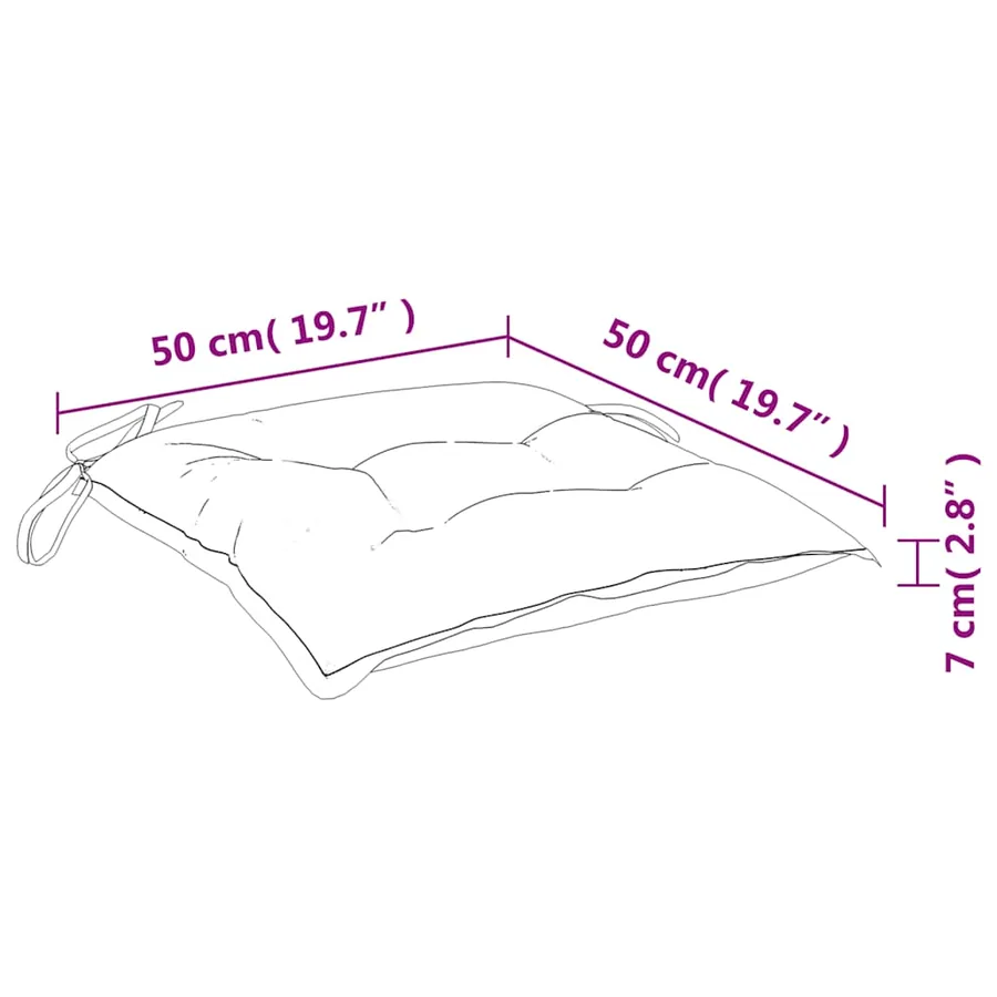 Coussins de chaise lot de 4 à motif de feuilles 50x50x7 cm - 9