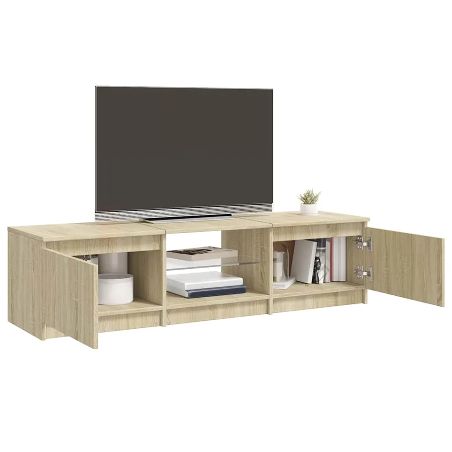 Meuble TV avec lumières LED chêne sonoma 140x40x36 cm - 6