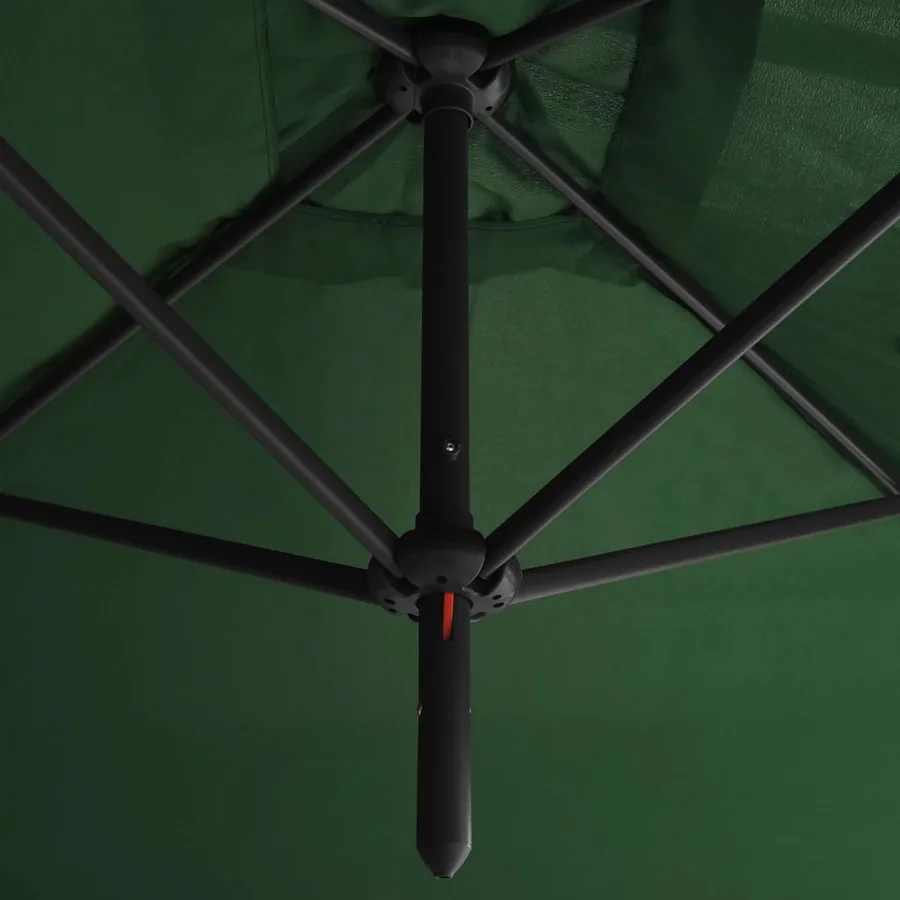 Parasol de jardin double avec mât en acier Vert 600x300 cm - 5