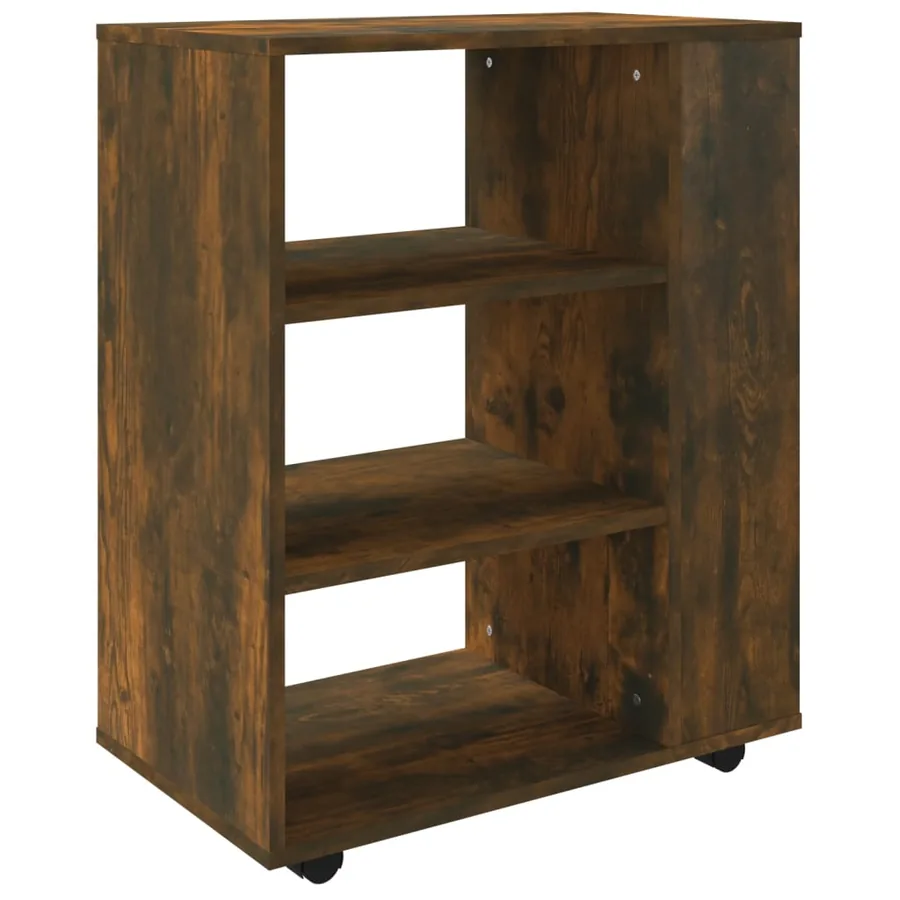 Armoire roulante Chêne fumé 60x35x75 cm Bois d'ingénierie - 2