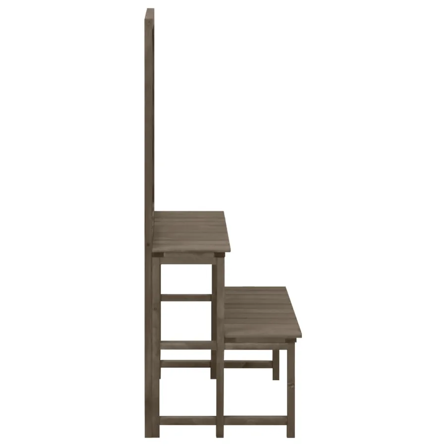 Support de plantes et treillis Gris 70x42x115 cm Bois de sapin - 3