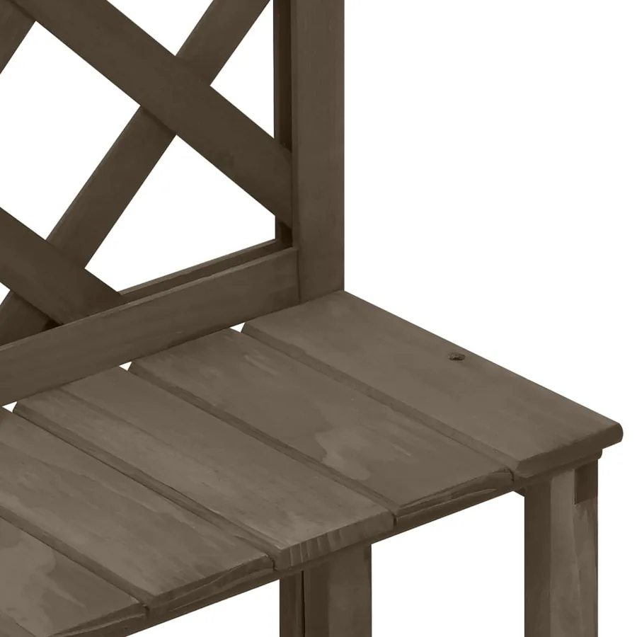 Support de plantes et treillis Gris 70x42x115 cm Bois de sapin - 5