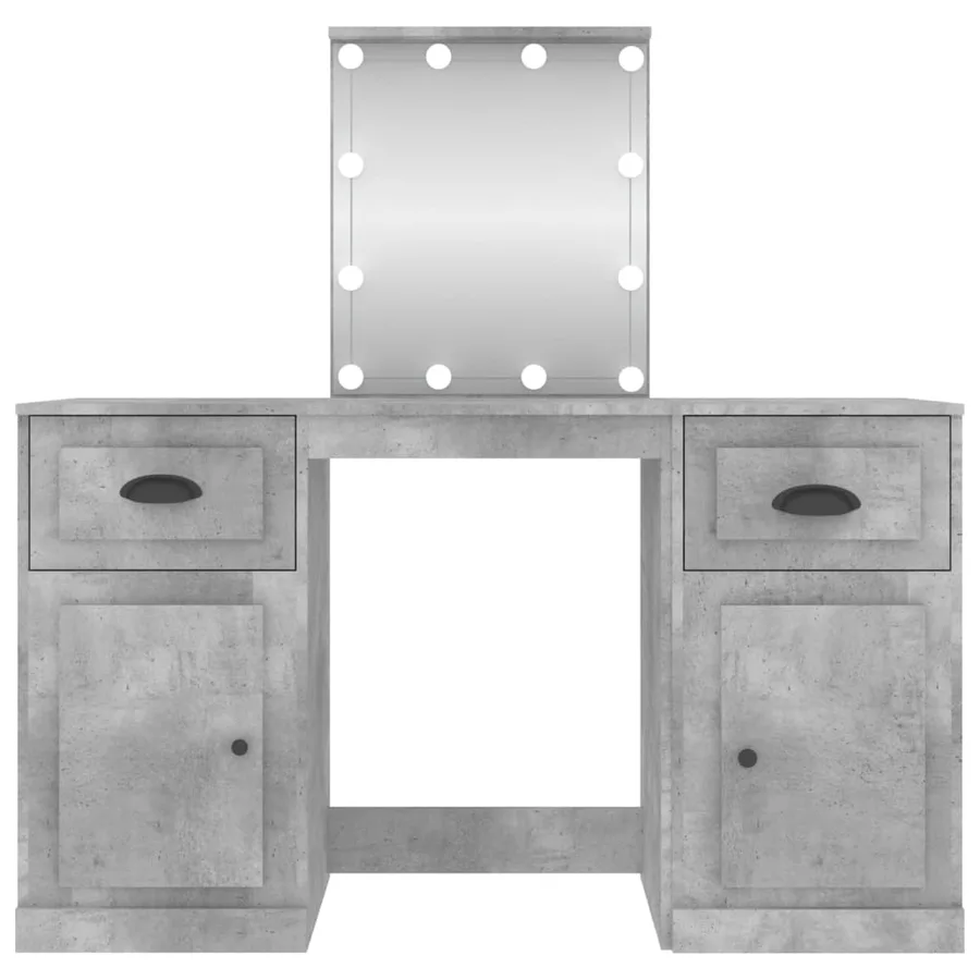 Coiffeuse avec LED gris béton 130x50x132,5 cm - 6