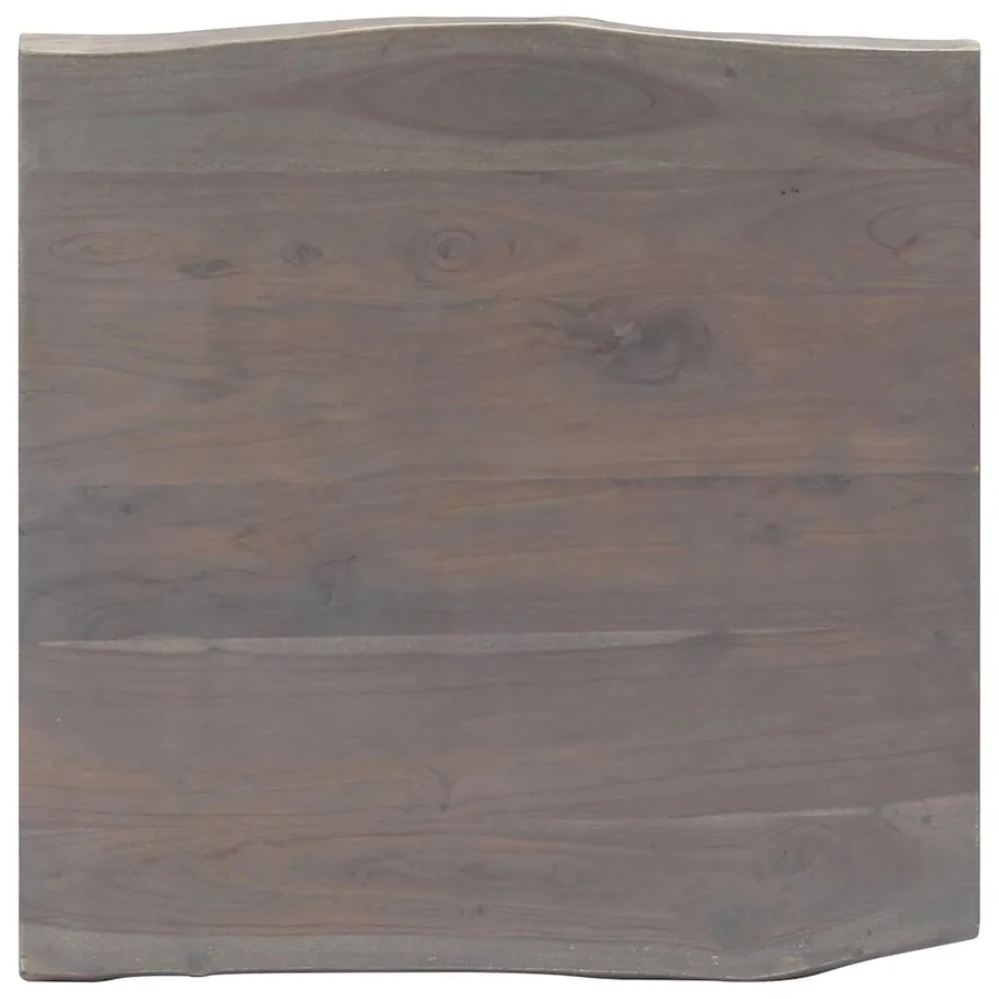Table basse avec bord naturel Gris 60x60x40 cm Bois d'acacia - 7